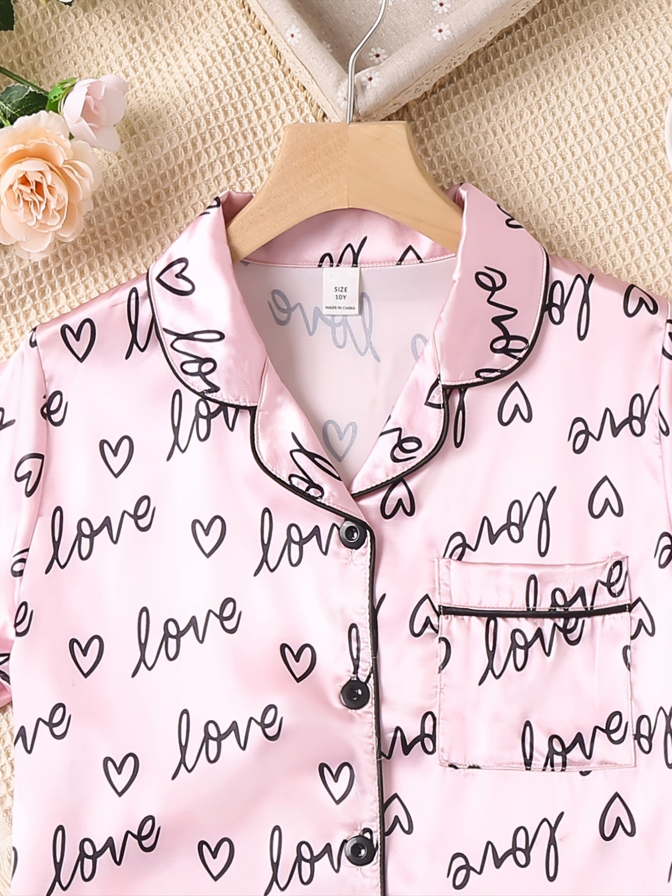 2pcs Girls Casual Summer T shirt And Shorts Pajama Set