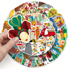50pcs Italian Graffiti Stickers for Laptop Helmet Water Cup DIY D
