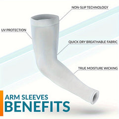 2 Pack Cycling Arm Sleeves UV Protection Ice Sleeves Unisex Arm Sleeve Cover UPF