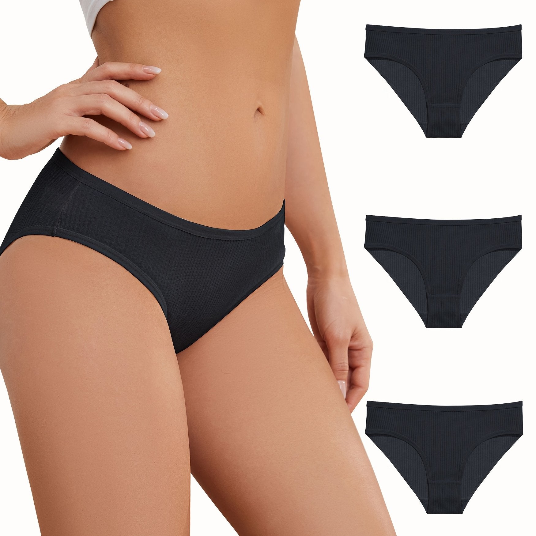 Women's 3pcs Comfy & Breathable Stretchy Briefs