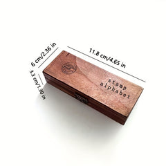 Vintage Alphabet Symbols Wooden Stamps Set - Lowercase Letter Seal Stamps