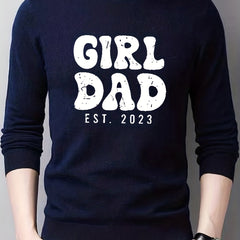 Girl & Dad Knitted Sweater Men's Warm Crew Neck Pullover