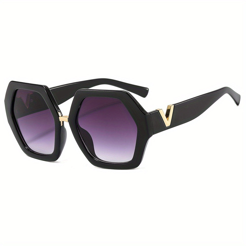 Oversized Polygonal Sunglasses UV400 Gradient Glasses