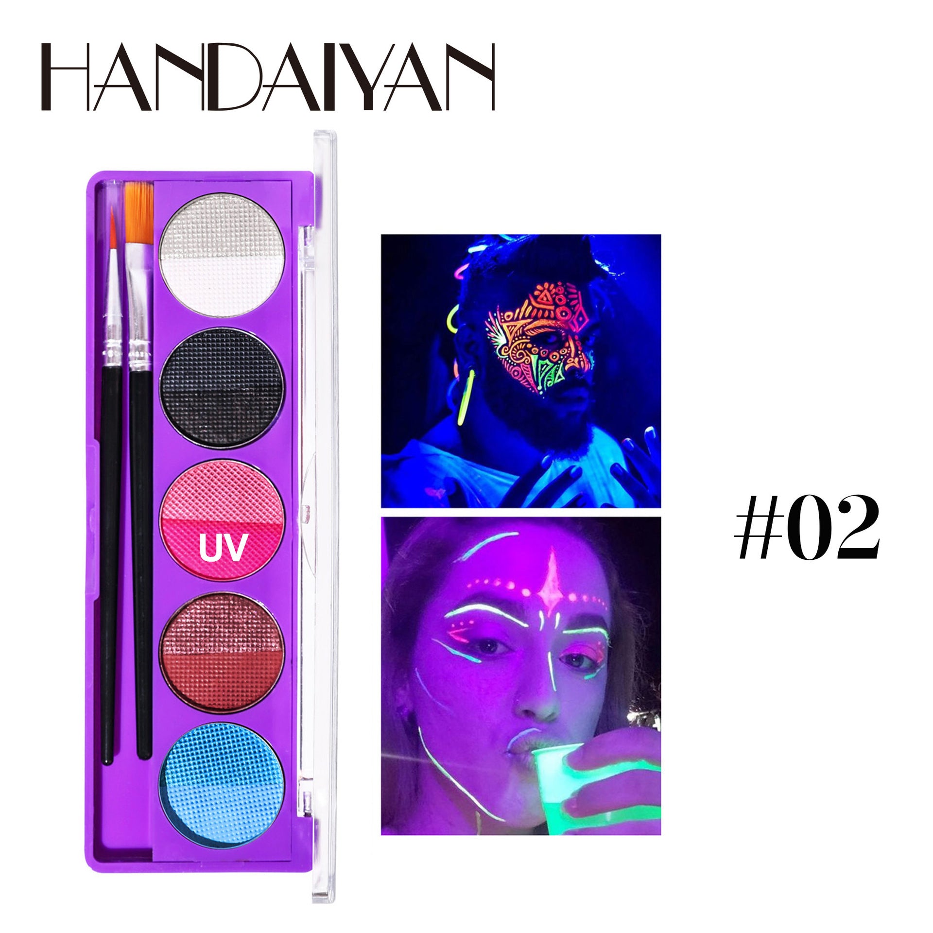 UV Water Soluble Body Paint Halloween Makeup Palette