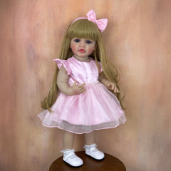 Reborn Baby Girl Doll Pink Bow Tutu Dress Vinyl Lifelike