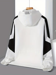 Men's Lightweight Hooded Windbreaker Jacket - Zip Up Coat for Spring Fall