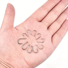 100pcs Fishing Hooks 10 Sizes Circle Barbed Hooks High Carbon Steel