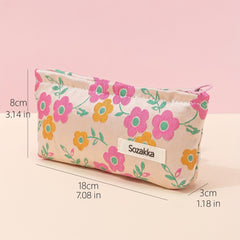 Pink Flower Makeup Bag Travel Toiletry Organizer Girls Women