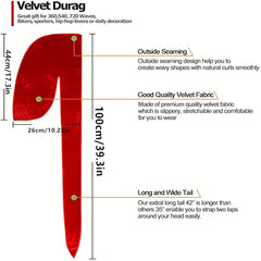Men's Velvet Durag for 360 Waves, Extra Long Tail, Comfort