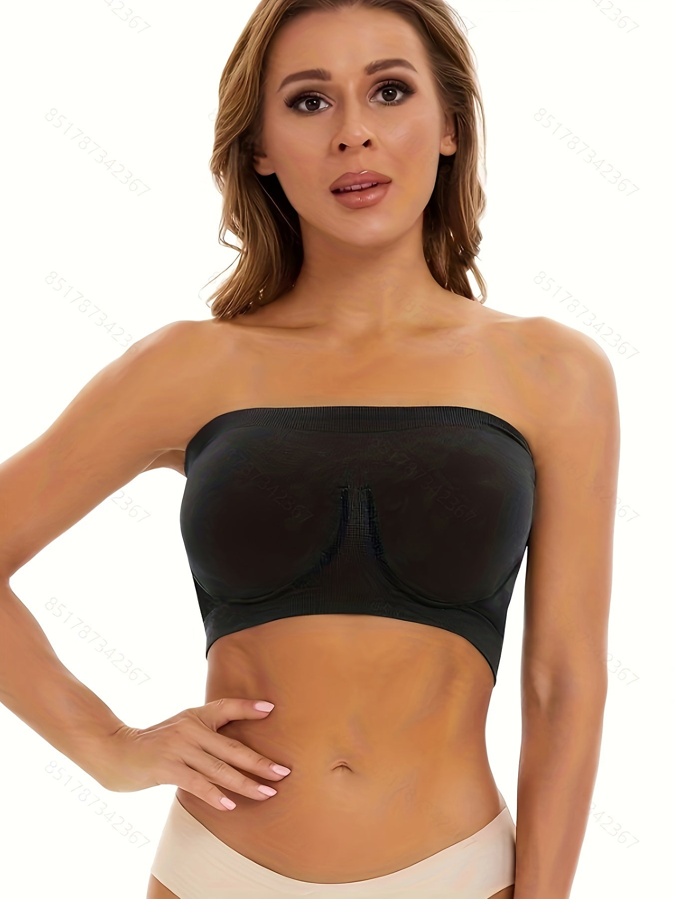 6pcs Strapless Bandeau Bras Soft Stretch Everyday Bra Women's Lingerie
