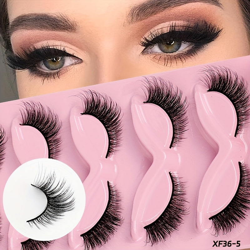 5 Pairs Fox Eye False Eyelashes Curling Thick Natural Charming Eye Makeup