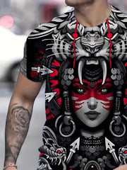 Cool Men's Casual T shirt Street Style Round Neck Tee Shirt