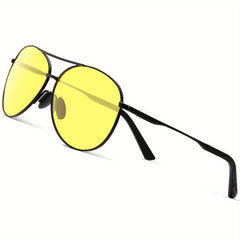 Night Driving Glasses Polarized Sunglasses Anti Glare Retro Aviator