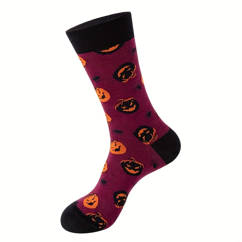 3 Pairs Halloween Cartoon Mid Calf Socks Unisex Friends Gift