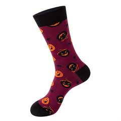 3 Pairs Halloween Cartoon Mid Calf Socks Unisex Friends Gift
