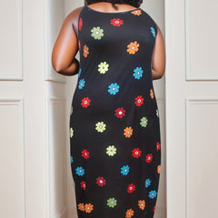 Plus Size Women's Little Daisy Print V Neck Summer Dress