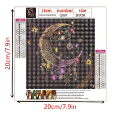 Moon & Wind Chime Rhinestone Diamond Painting Kit 5D Visual Digital Painting