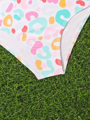 Leopard Print 2pcs Swimsuit Girls Summer Clothes Beach Vacation 4 7y