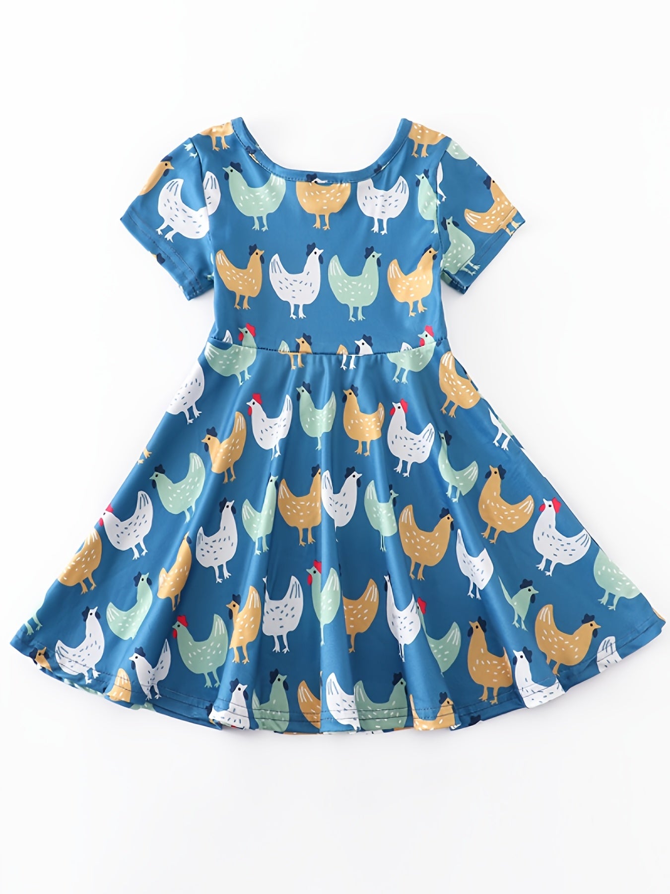 Girls Chick Printed Short Sleeve Casual Dress