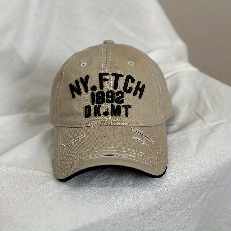 Unisex Sunshade Breathable Baseball Cap With Letter Embroidery