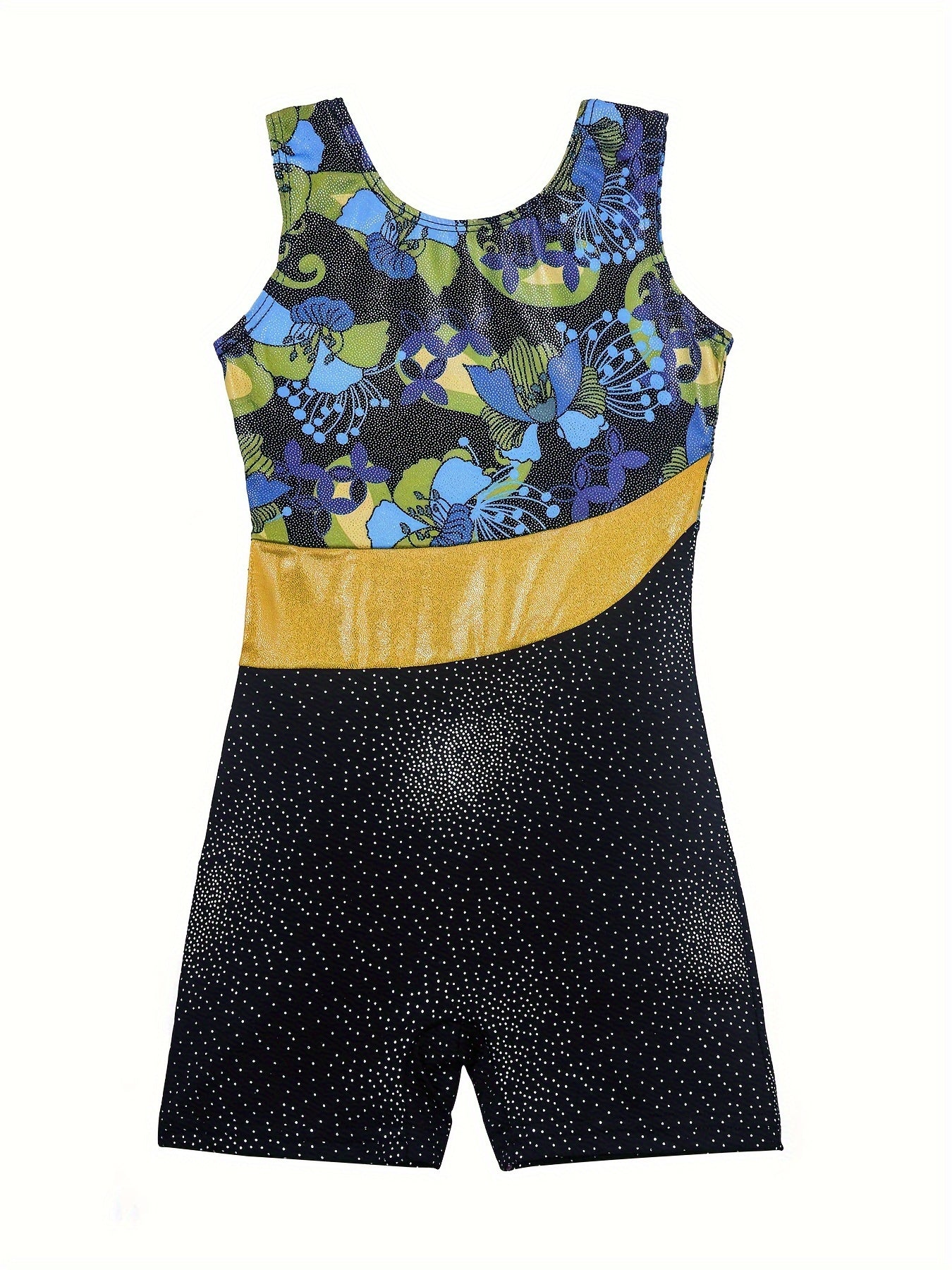 Girls Sleeveless Gymnastics Suit Compression Bodysuit