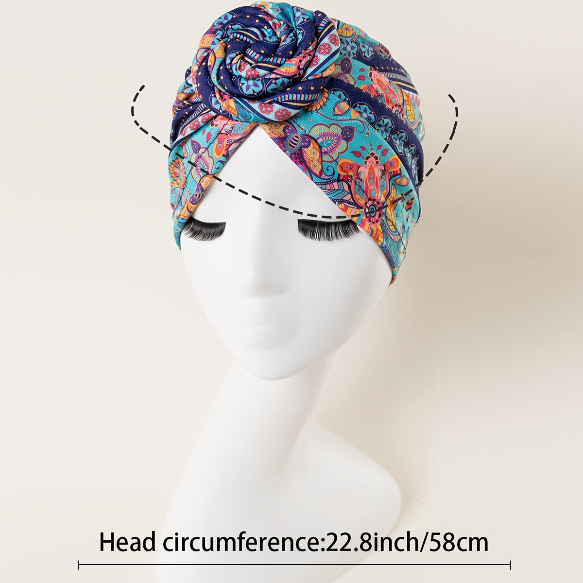 Pre-tied Print Turban Head Wrap Cap Head Wrap Print Scrunchie Turbans Beanie