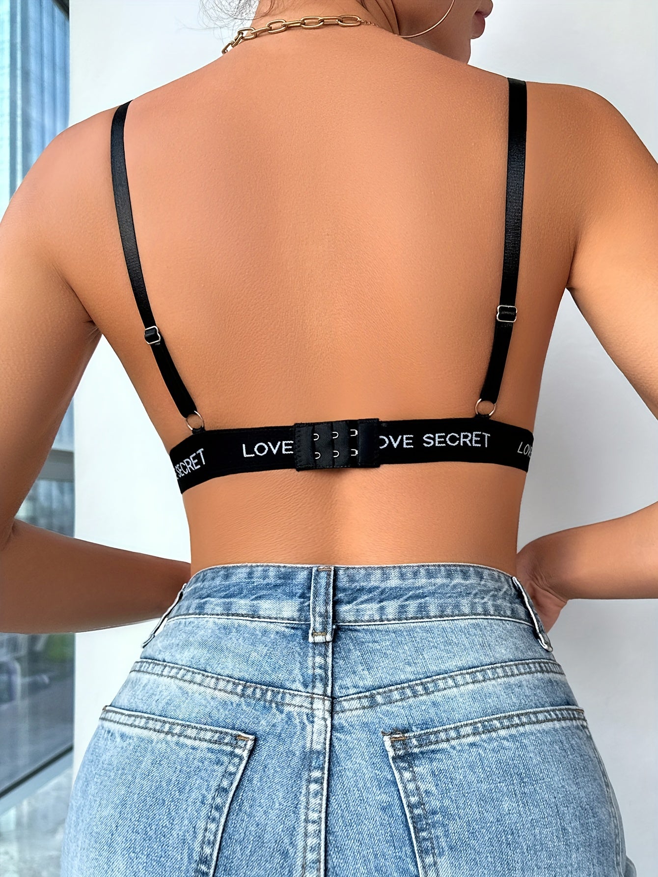 Contrast Lace Wireless Bra Breathable Intimates Bra
