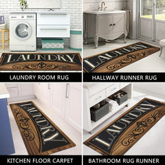 Waterproof Laundry Room Runner Rug Non Slip Machine Washable Entrance Doormat