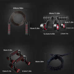 6pcs Fitness Set Ab Wheel Push Stand Tension Rope Skipping Ro