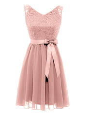 Solid Belted Party Dress Zip Back Cocktail Evening Dress