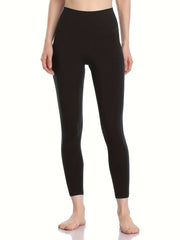 High Waist Yoga Pants Solid Butt Lifting With Pocket Slimming Leggings