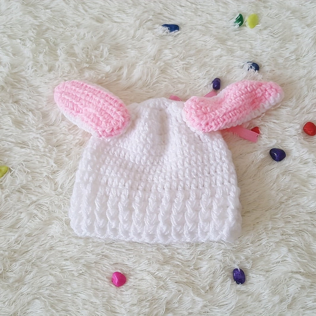 2pcs Baby Knitted Beanie Cap Set for Photography Props, 0-6 Months