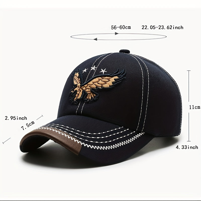 Men's Spring Baseball Cap Eagle Embroidered Peaked Cap