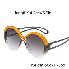 Y2K Round Frame Sunglasses Gradient Lens Glasses UV400
