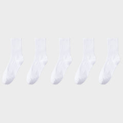 5 Pairs Crew Socks Comfortable Breathable Mid Tube Stockings