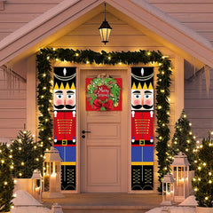 Nutcracker Christmas Decor Soldier Model Banner Outdoor Hanging Sign
