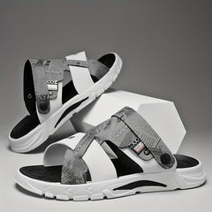 Men's Letters And Numbers Print Sandals Durable Non Slip Outdoor Sandals