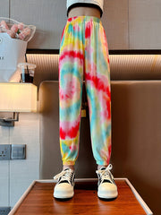 Girls Tie Dye Joggers High Waist Loose Sport Pants