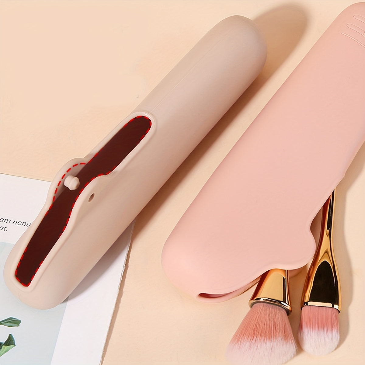 Silicone Travel Makeup Brush Holder Bag Case Cosmetic Pouch