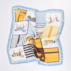 Horse Print Square Scarf Classic Bandana Neckerchief