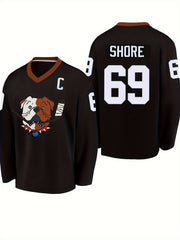 Men's Dog Pattern Hockey Jersey Long Sleeve Retro Classic Sweatshirt