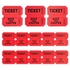 200pcs Red Raffle Tickets Double Roll Ticket For Events Entry