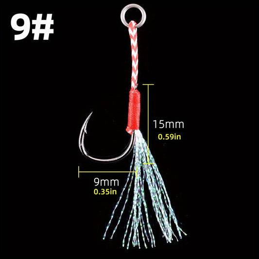 20pcs Fishing Assist Jigs Hooks Kit Slow & Fast Jigging Lure Hooks 9-15