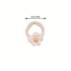6pcs Flower Bow Hair Ties, Holiday Hair Accessory for Girls
