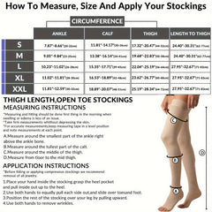 1pair Thigh High Compression Stockings Unisex 15-20mmHg Leg Support Hose