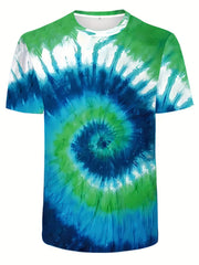Breathable Tie Dye T Shirt Men Women 3D Digital Print Active Stretchy