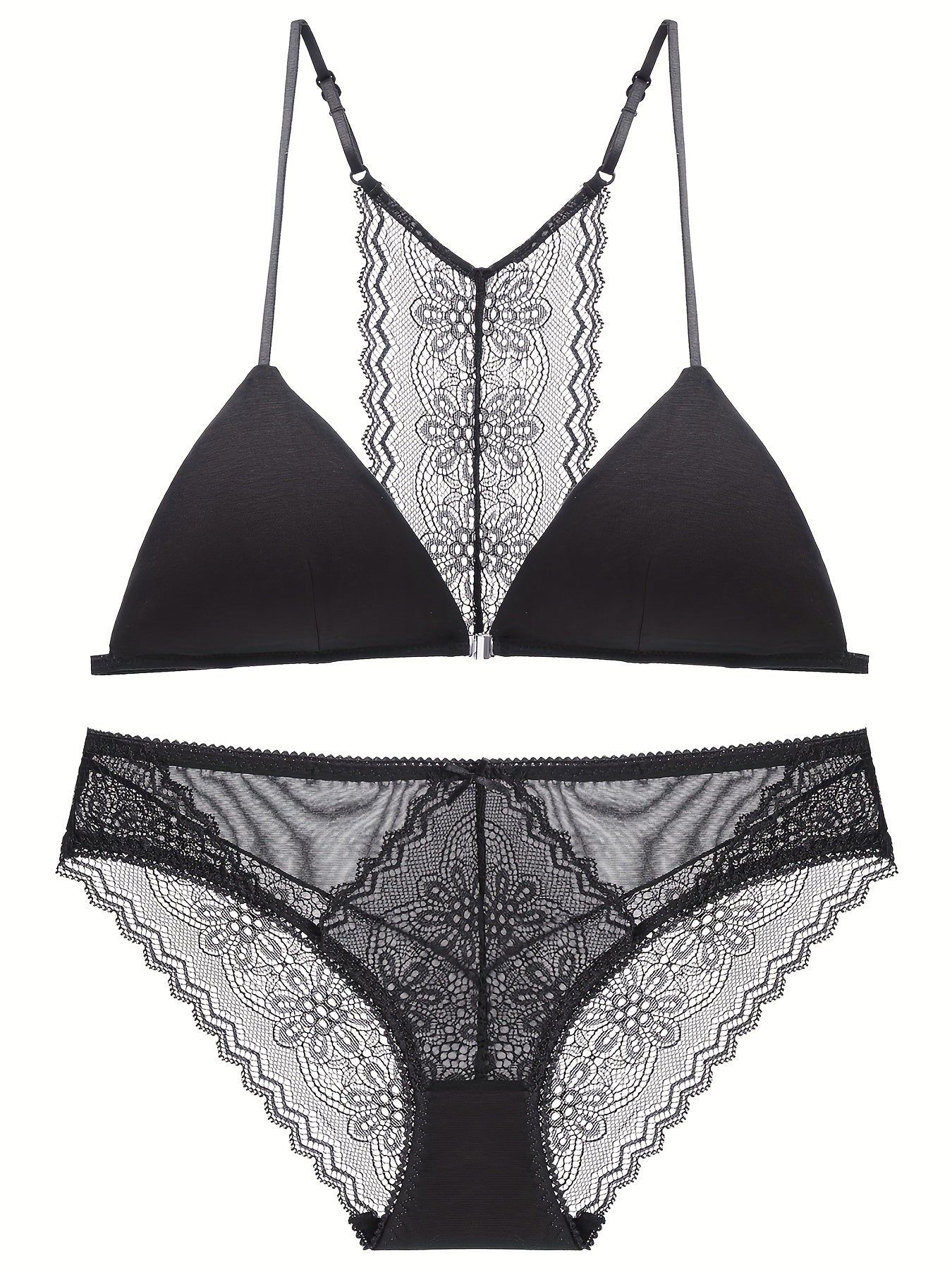 Lace Stitching Bra & Panties Set Women's Lingerie