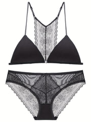Lace Stitching Bra & Panties Set Women's Lingerie