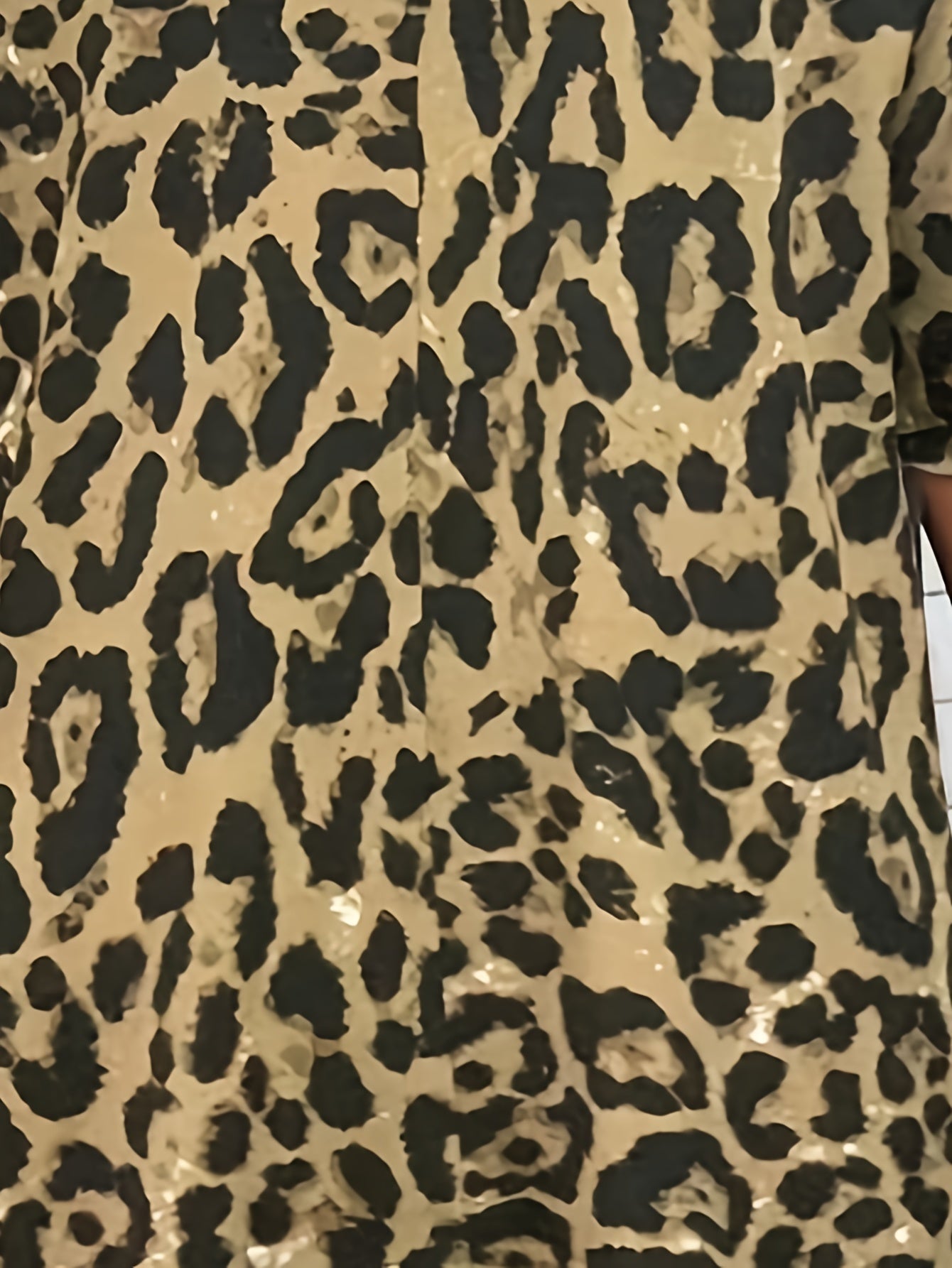 Casual Dress Women's Plus Leopard Print Knot Mini Dress