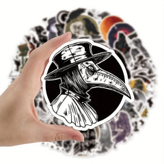 50pcs Crow Waterproof Stickers for Water Cups Notebooks & More